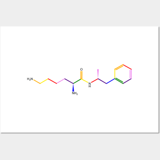 Vyvanse Molecule Rainbow Chemistry Posters and Art